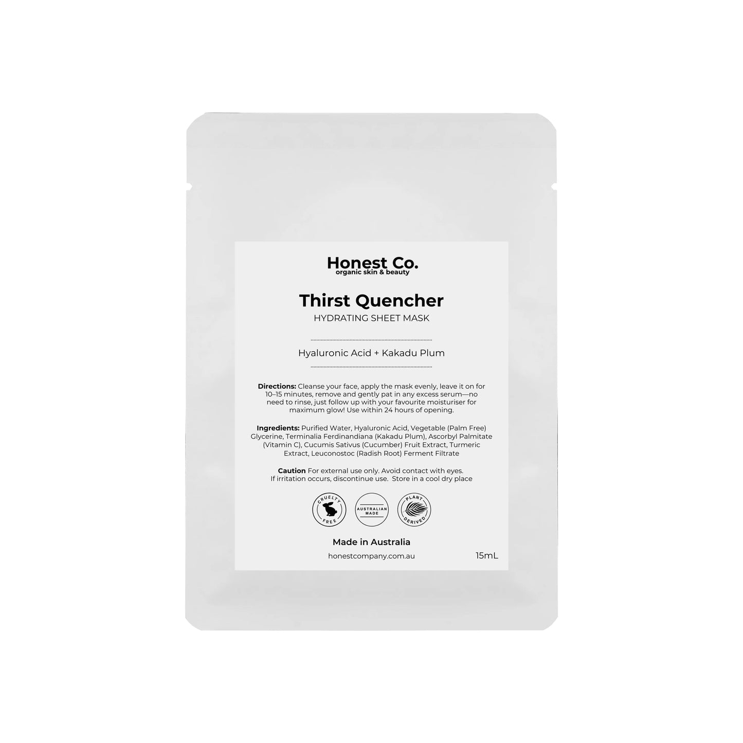 Thirst Quencher Hydrating Sheet Mask Honest Co.