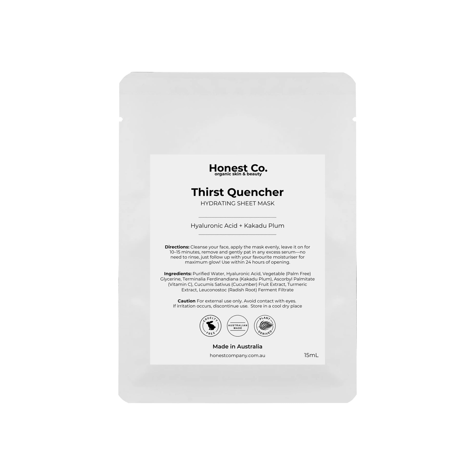 Thirst Quencher Hydrating Sheet Mask Honest Co.